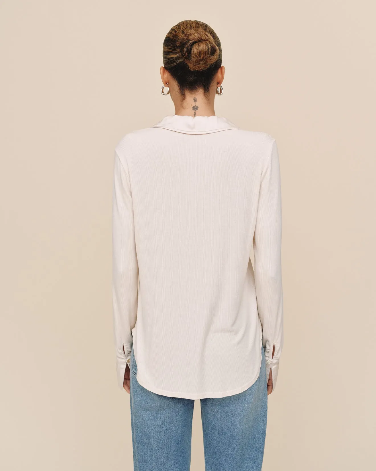 Mixed Button Down - Winter White sold by Bella Dahl product image thumbnail 4