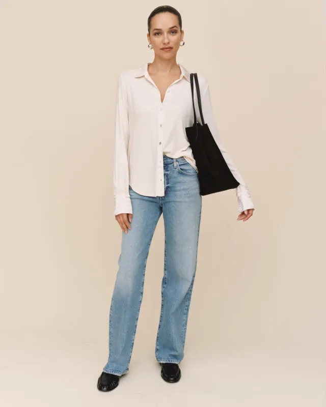 Mixed Button Down - Winter White sold by Bella Dahl