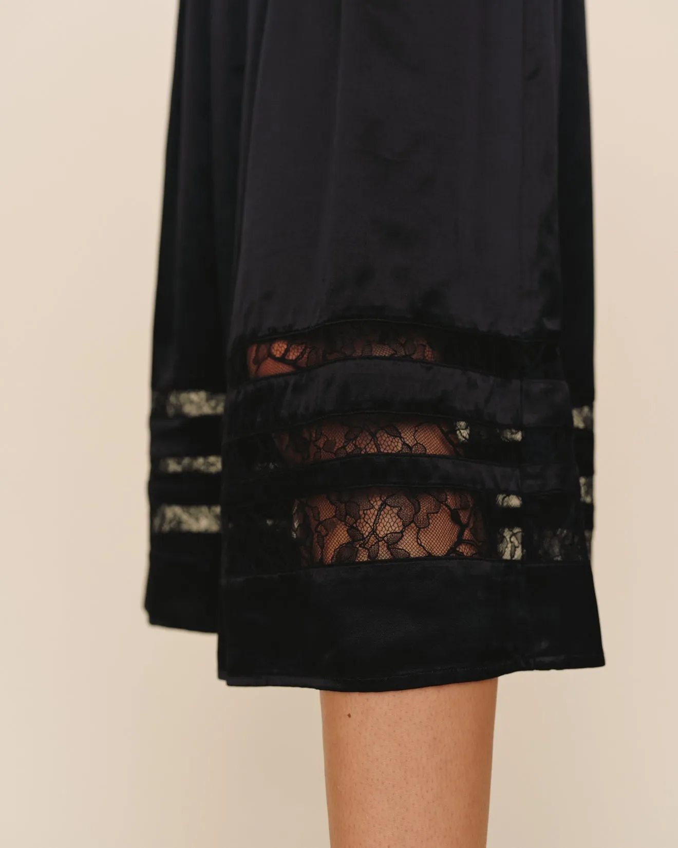 Lace Inset Midi Skirt - Black sold by Bella Dahl product image thumbnail 5