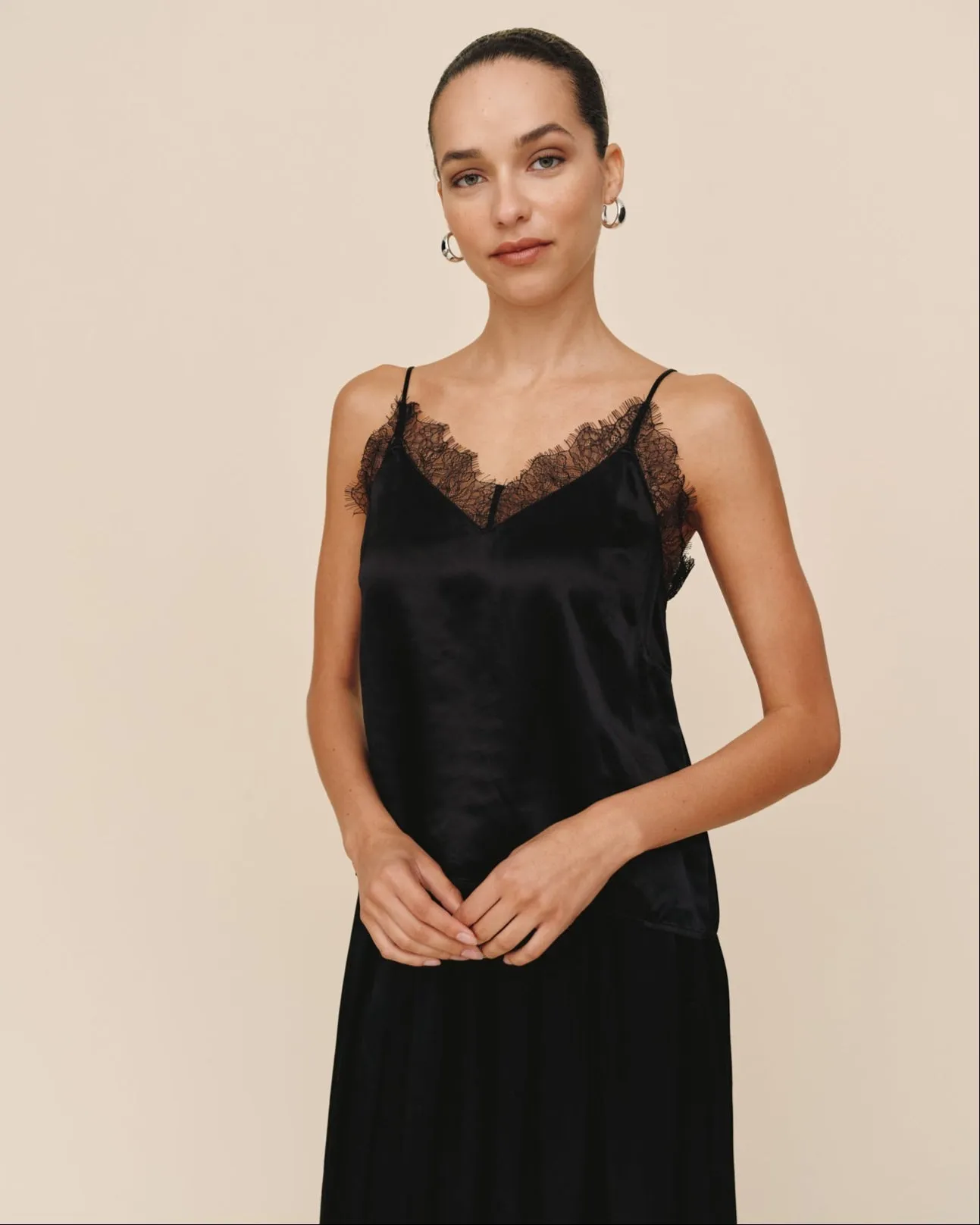 Lace Trim Camisole - Black sold by Bella Dahl product image thumbnail 2