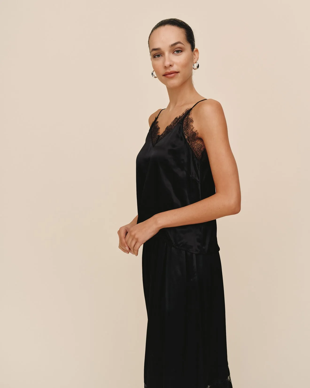 Lace Trim Camisole - Black sold by Bella Dahl product image thumbnail 5