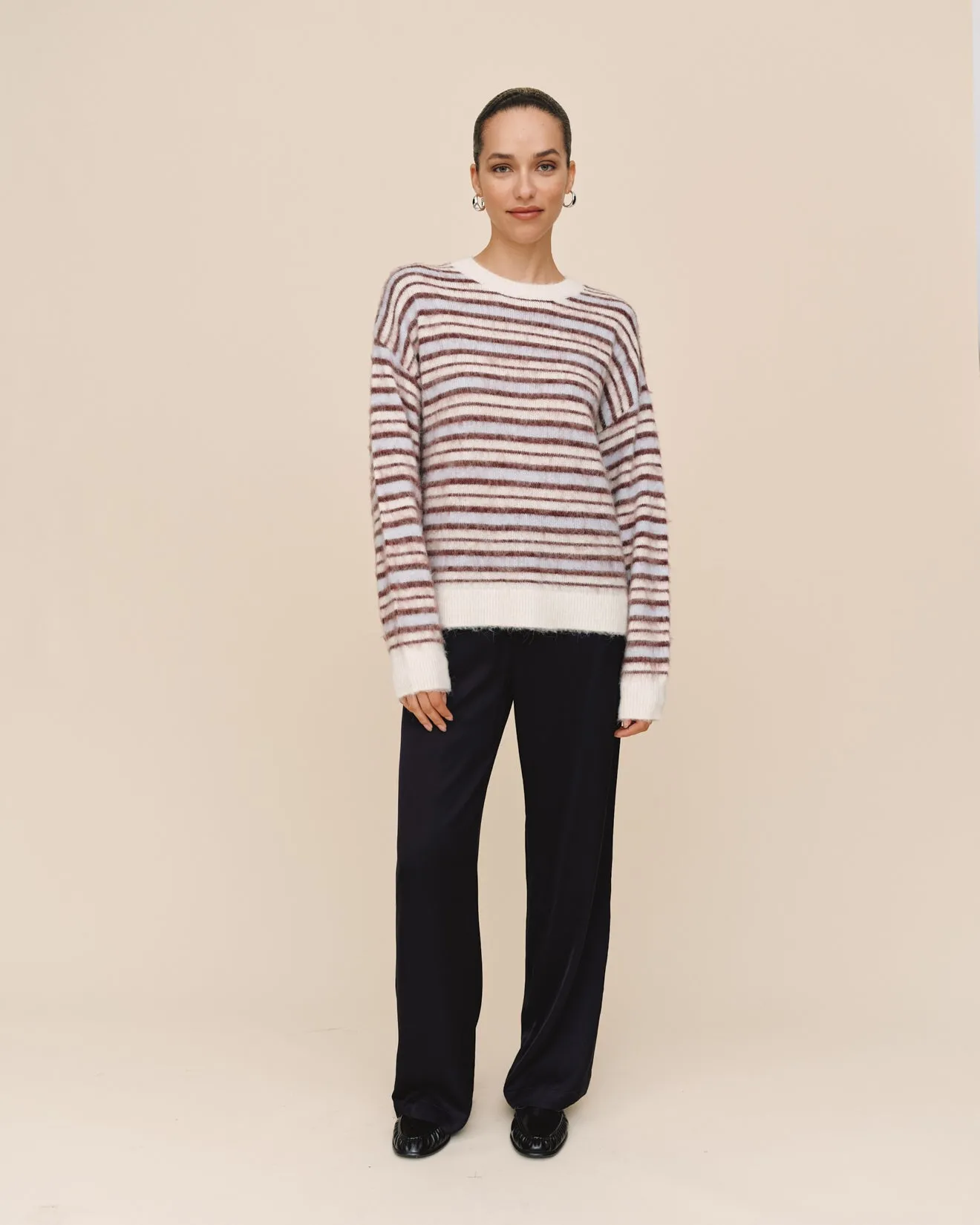 Striped Crew Neck Sweater - Frosty Stripe sold by Bella Dahl product image thumbnail 5