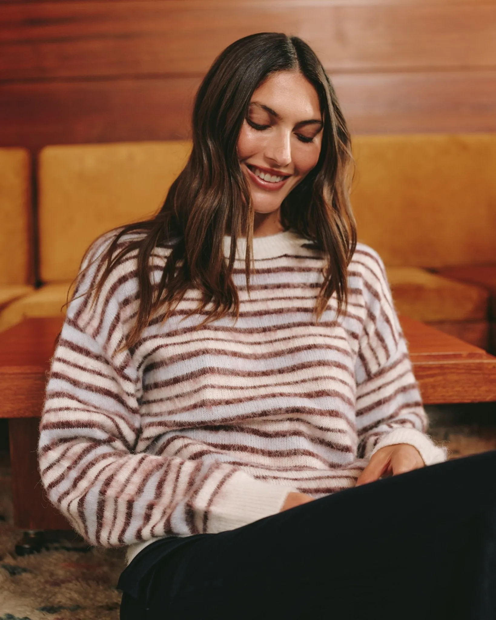Striped Crew Neck Sweater - Frosty Stripe sold by Bella Dahl