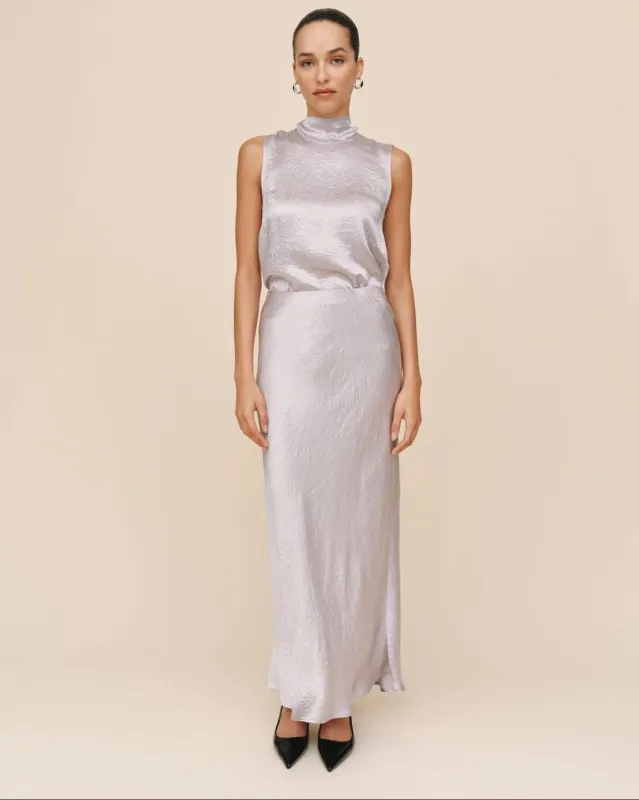 Sleek Bias Maxi Skirt - Silver sold by Bella Dahl