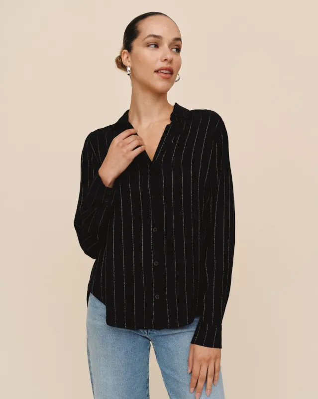 Clean Shirt - Black Lurex Stripe sold by Bella Dahl