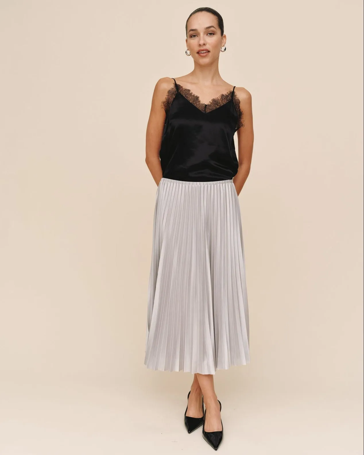 Pleated Skirt - Silver Shimmer sold by Bella Dahl product image thumbnail 2