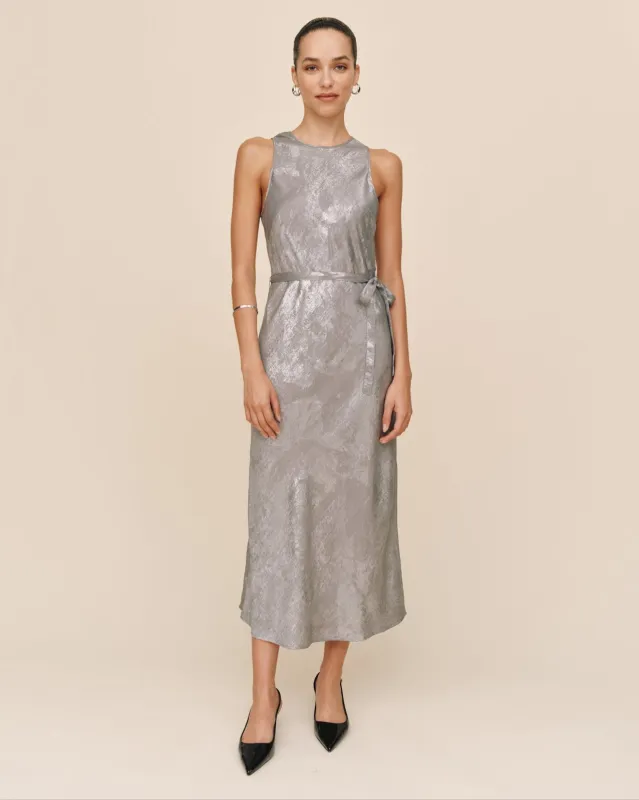 Tank Slip Dress - Silver Distress Foil sold by Bella Dahl