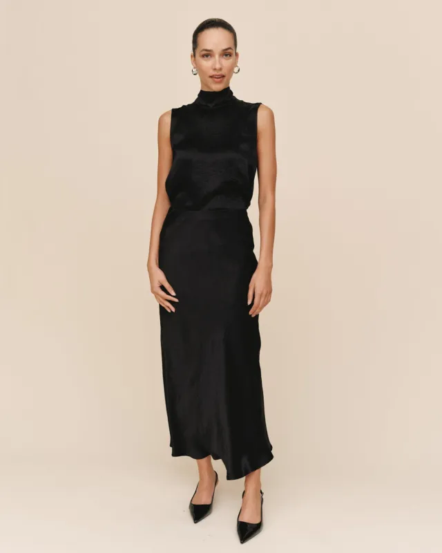 Sleek Bias Maxi Skirt - Black sold by Bella Dahl