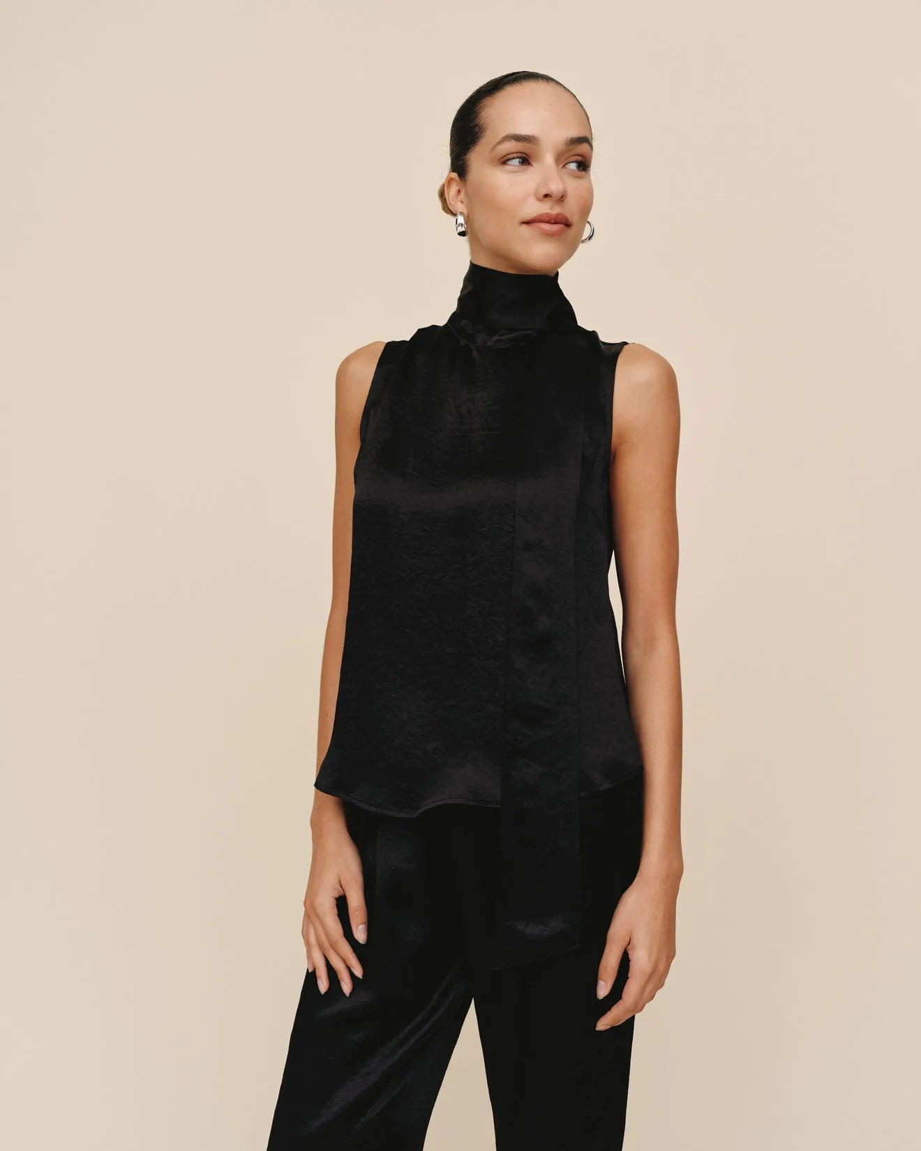 Scarf Neck Blouse - Black sold by Bella Dahl product image thumbnail 3