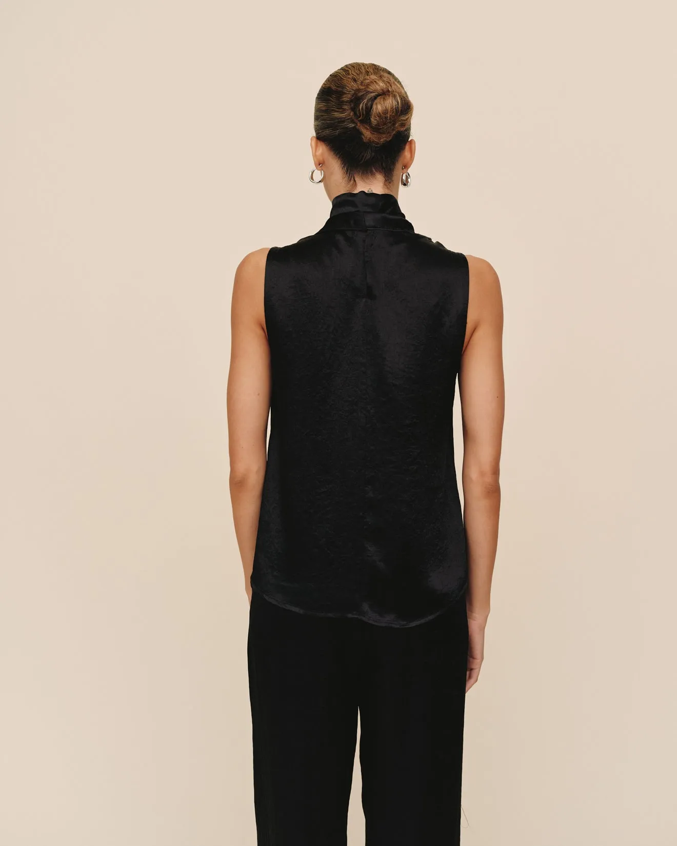 Scarf Neck Blouse - Black sold by Bella Dahl product image thumbnail 4