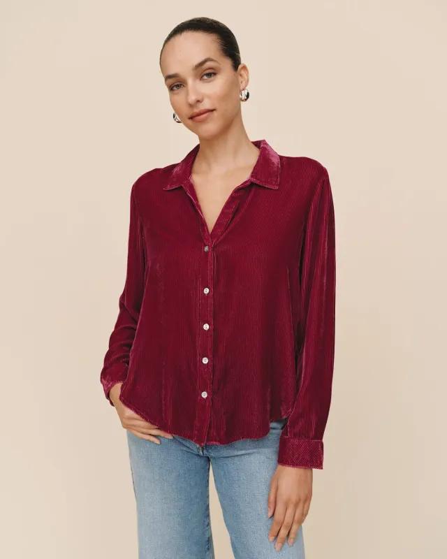 Long Sleeve Rib Clean Shirt - Ice Mulberry sold by Bella Dahl