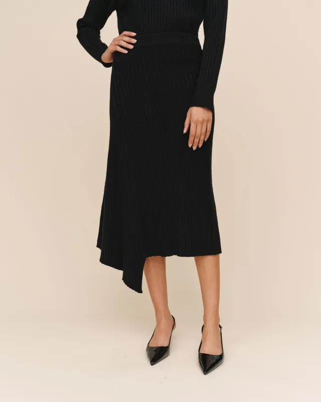 Asymmetric Hem Skirt - Black sold by Bella Dahl