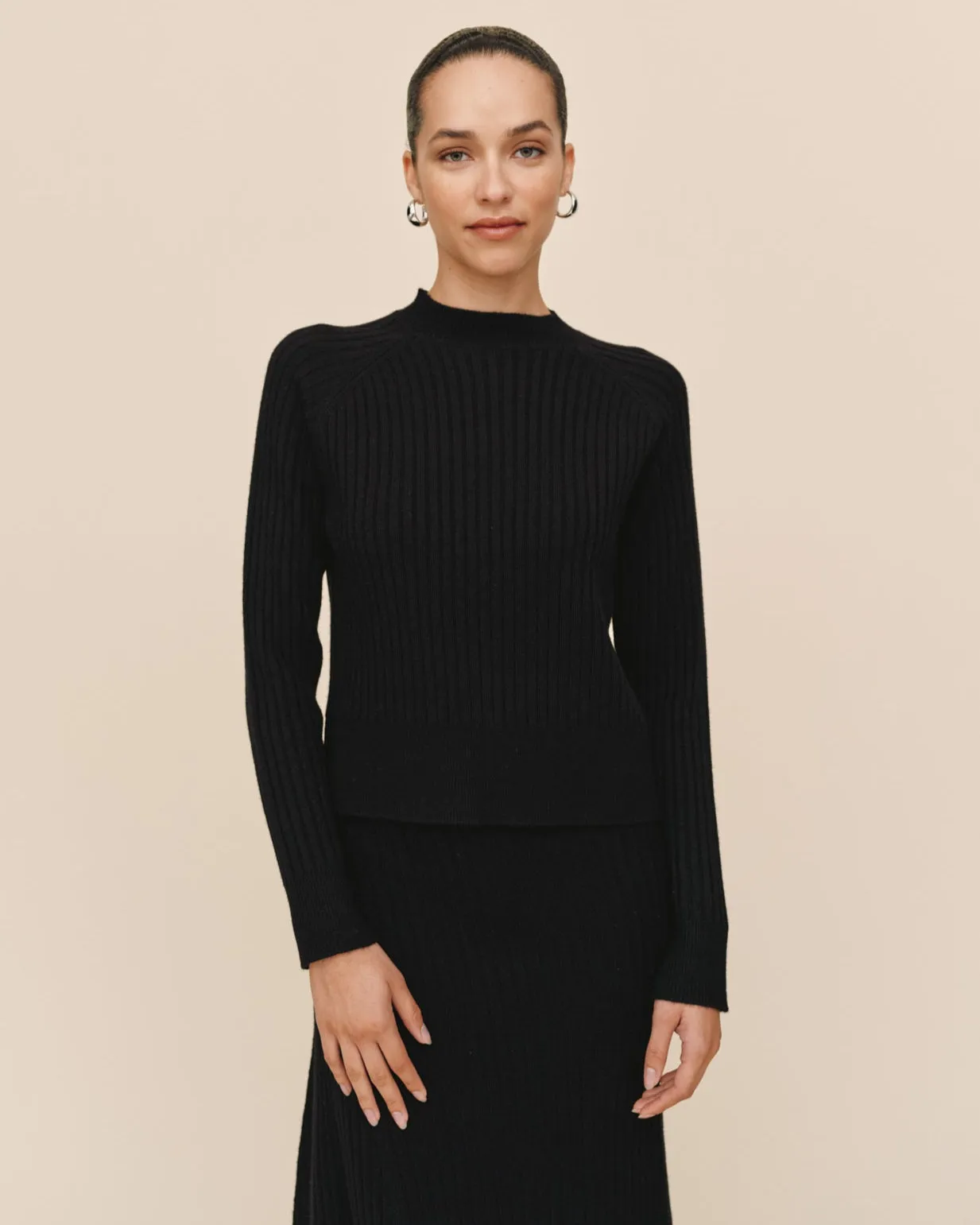 Raglan Ribbed Sweater - Black sold by Bella Dahl product image thumbnail 3