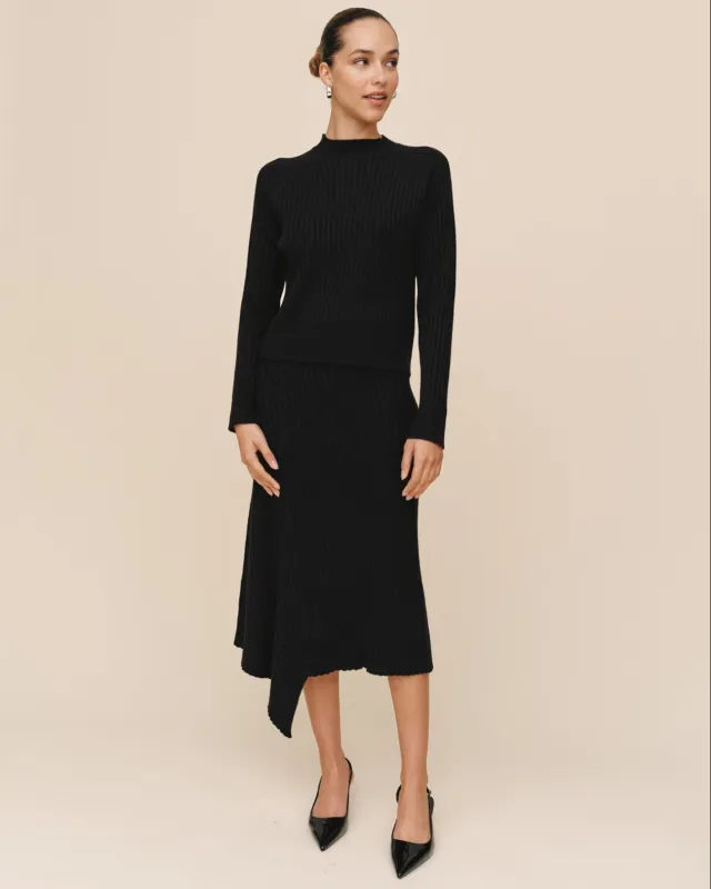 Raglan Ribbed Sweater - Black sold by Bella Dahl