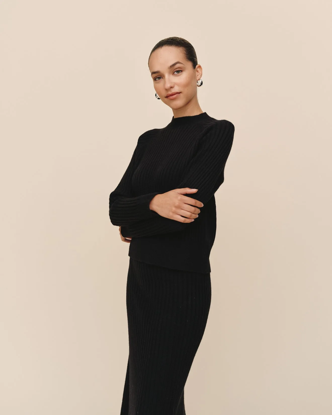 Raglan Ribbed Sweater - Black sold by Bella Dahl product image thumbnail 5