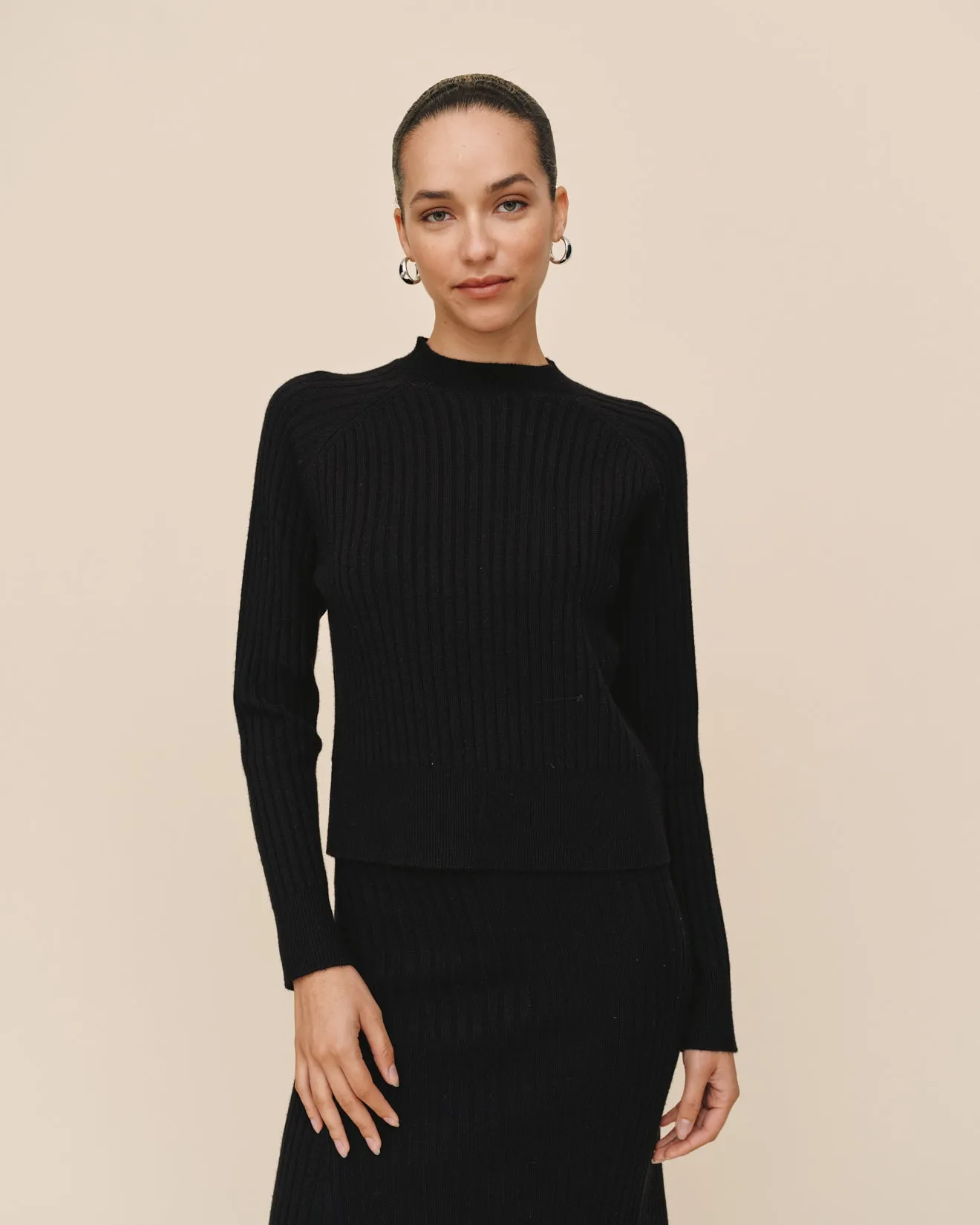 Raglan Ribbed Sweater - Black sold by Bella Dahl product image thumbnail 2
