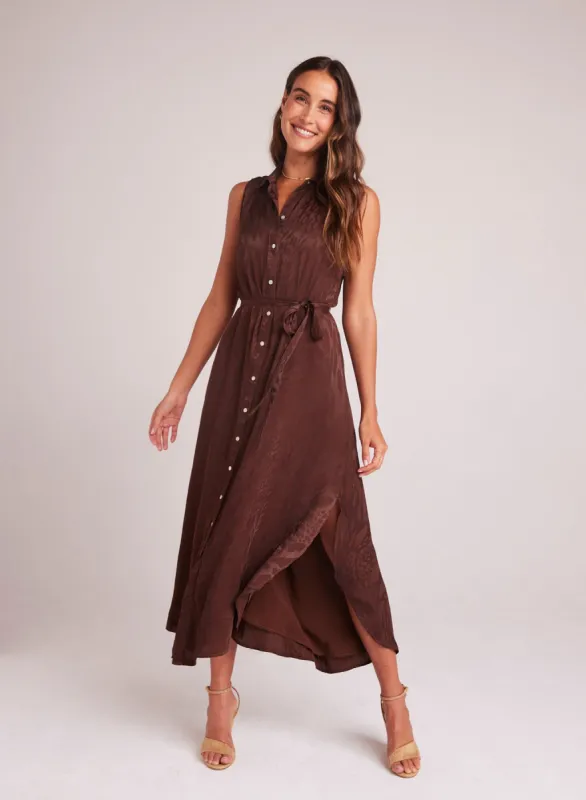 Sleeveless Shirred Maxi Dress - Café Noir sold by Bella Dahl
