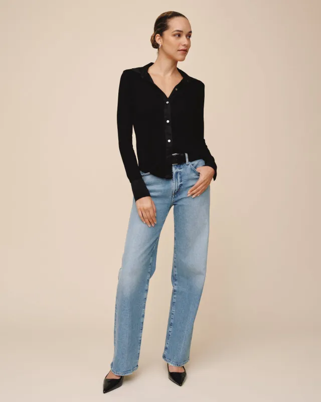 Mixed Button Down - Black sold by Bella Dahl