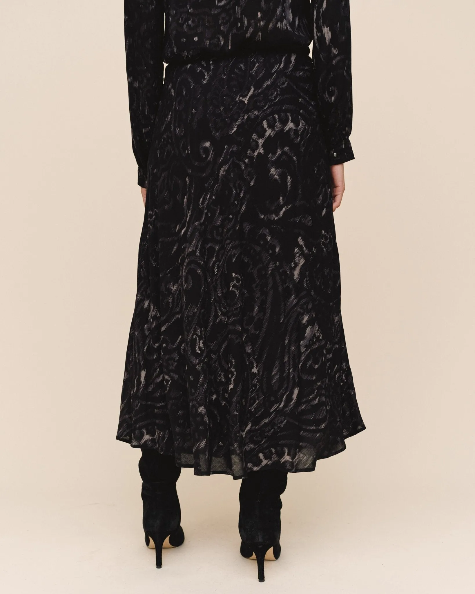 Bias Full Skirt With Tie - Black Paisley sold by Bella Dahl product image thumbnail 5