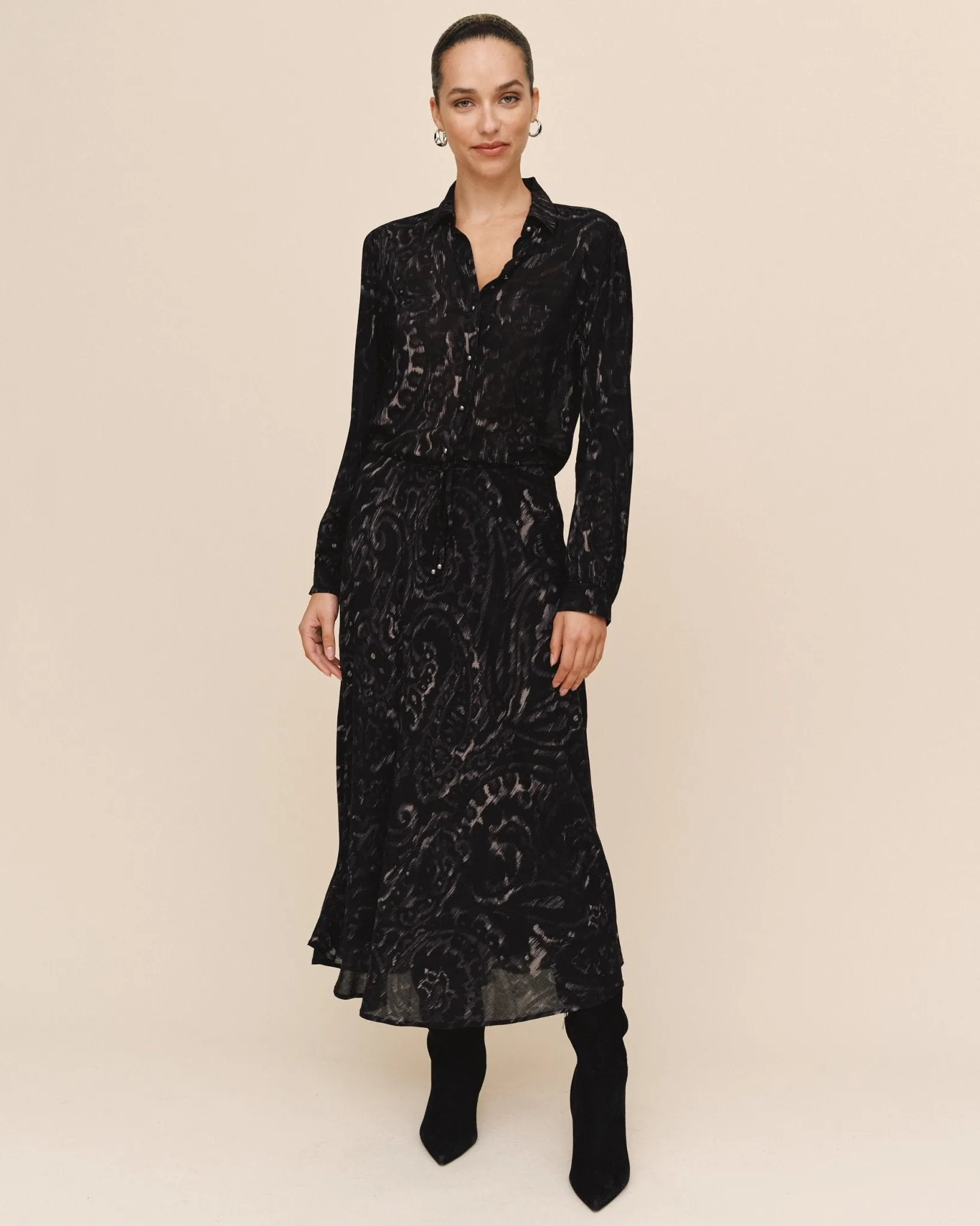 Bias Full Skirt With Tie - Black Paisley sold by Bella Dahl product image thumbnail 2