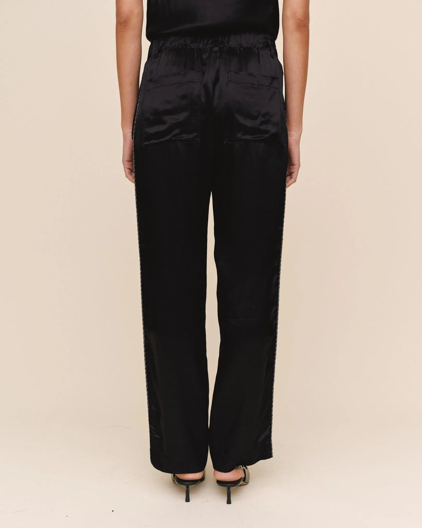 Trouser With Beaded Piping - Black sold by Bella Dahl product image thumbnail 5