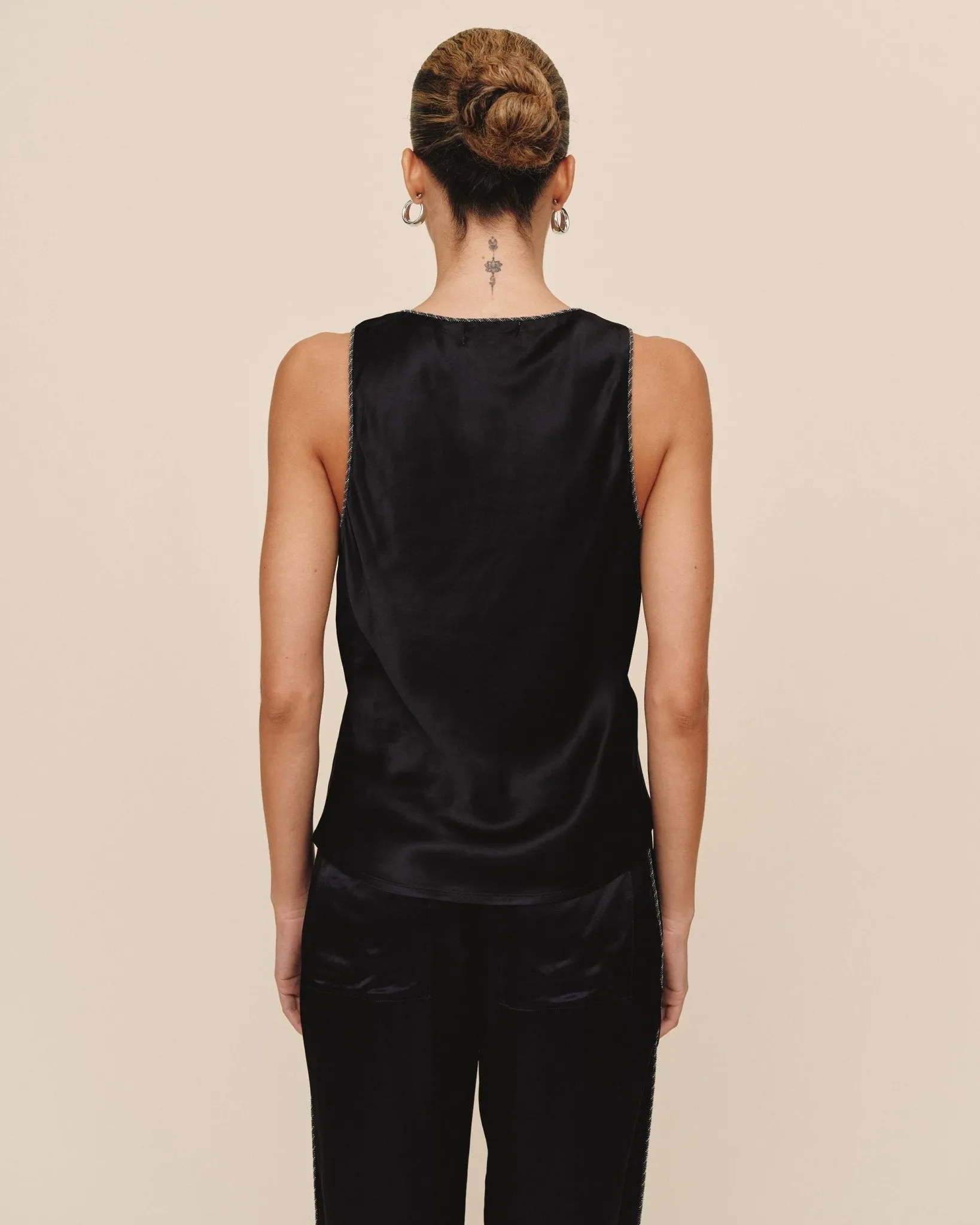 Beaded Trim Tank - Black sold by Bella Dahl product image thumbnail 5