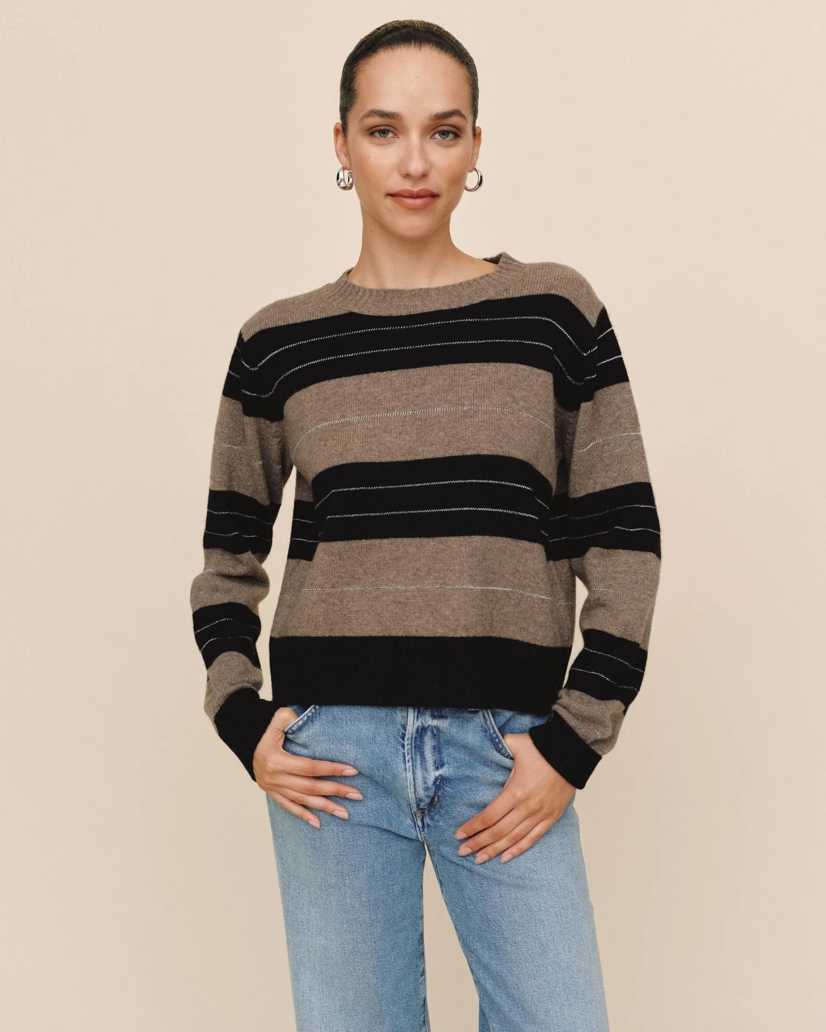 Fitted Crew Sweater - Frappe Stripe sold by Bella Dahl product image thumbnail 2