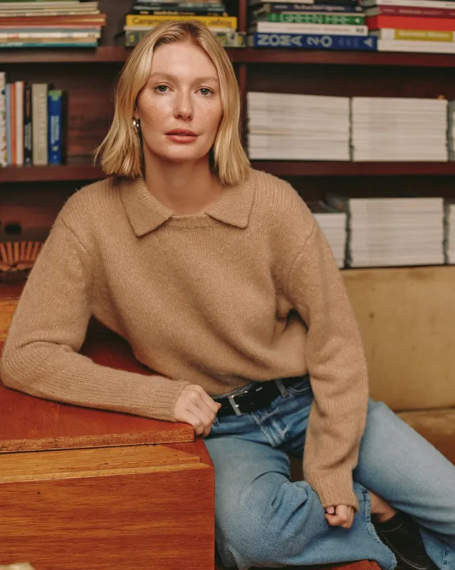 Johnny Collar Sweater - Maple Syrup sold by Bella Dahl