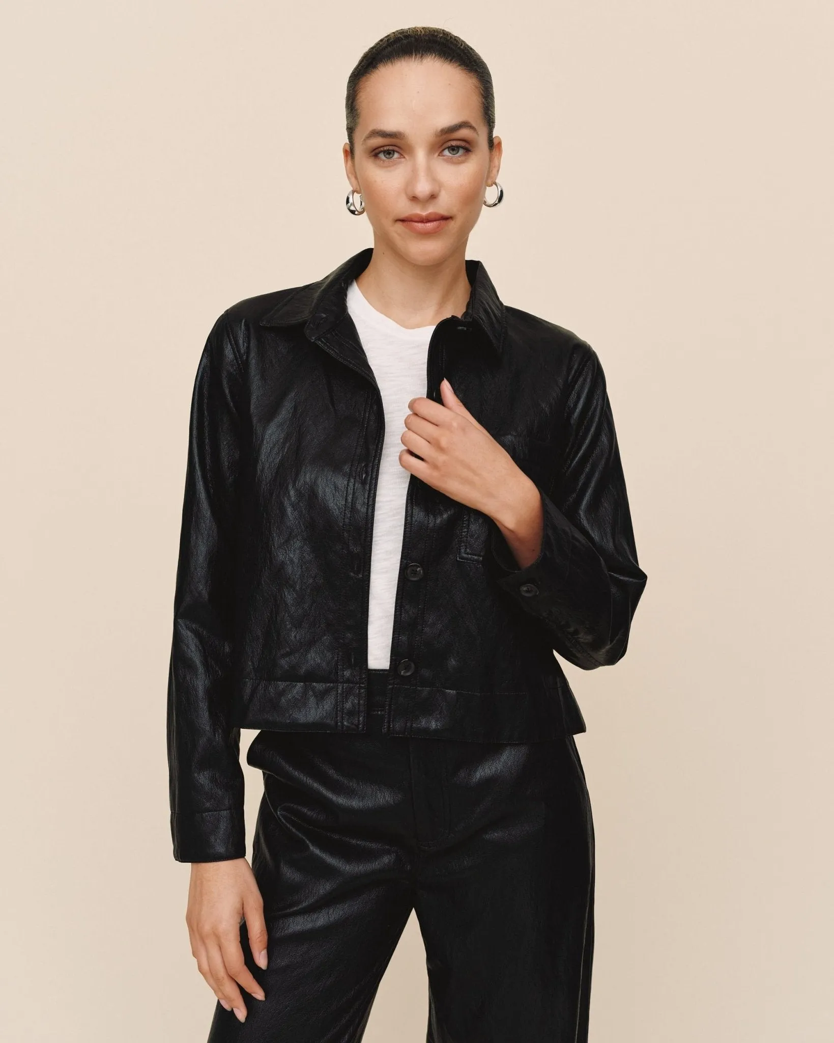 Crop Pocket Button Down - Black sold by Bella Dahl product image thumbnail 2