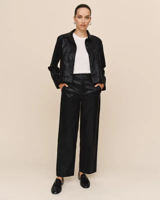 Crop Pocket Button Down - Black made by Bella Dahl