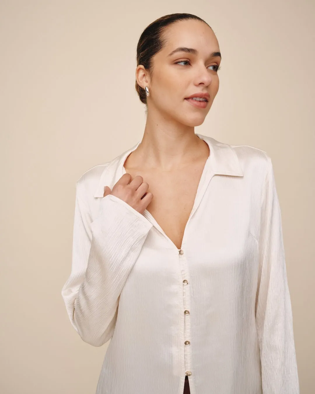 Fitted Bell Sleeve Shirt - Ivory sold by Bella Dahl product image thumbnail 3