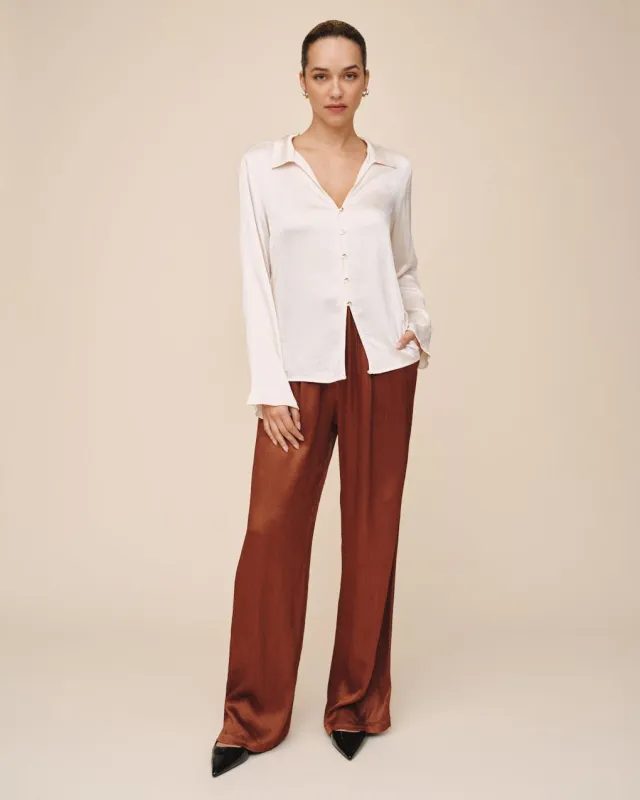 Fitted Bell Sleeve Shirt - Ivory made by Bella Dahl