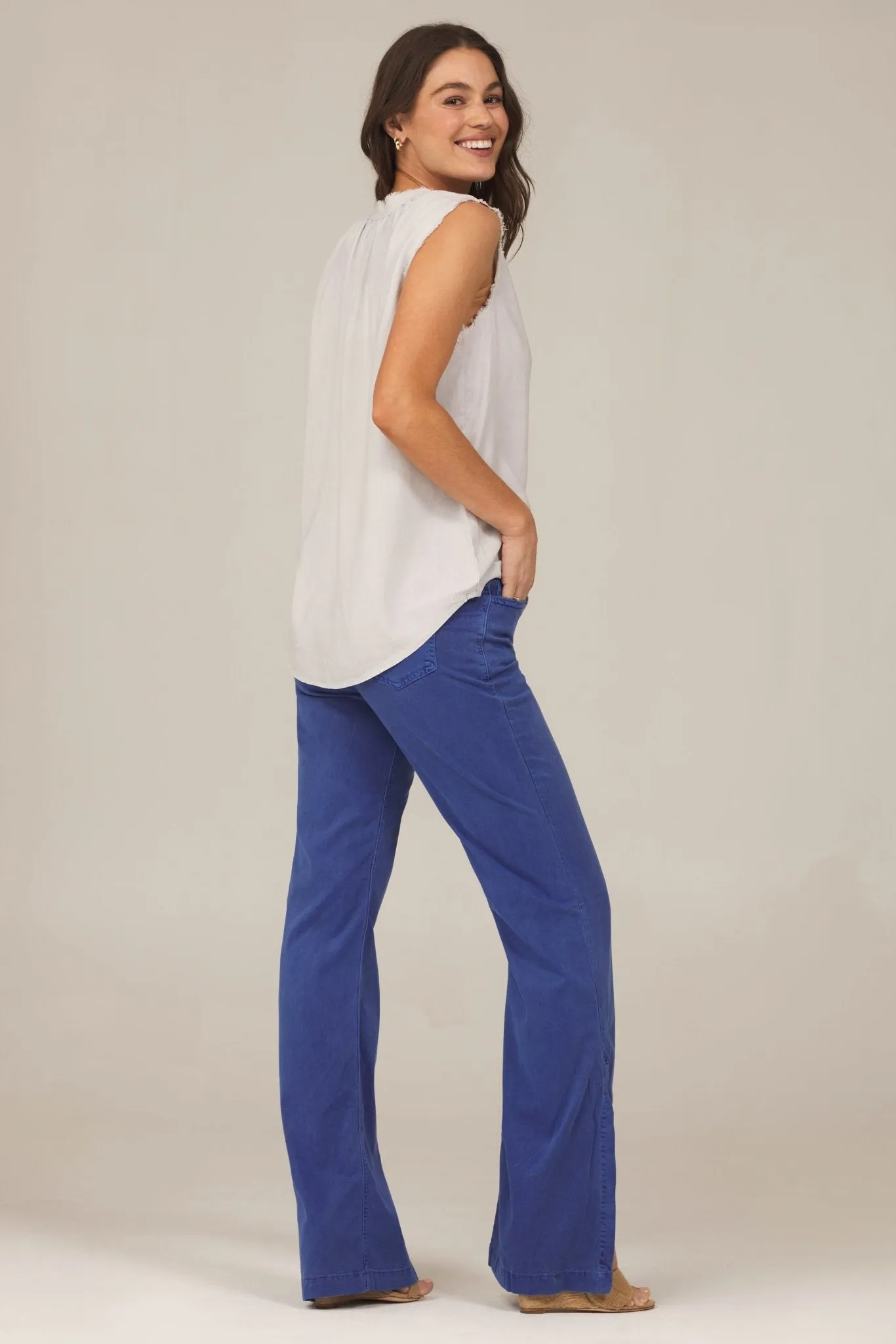 Fray Edge Sleeveless Top - Foggy Sky sold by Bella Dahl product image thumbnail 2