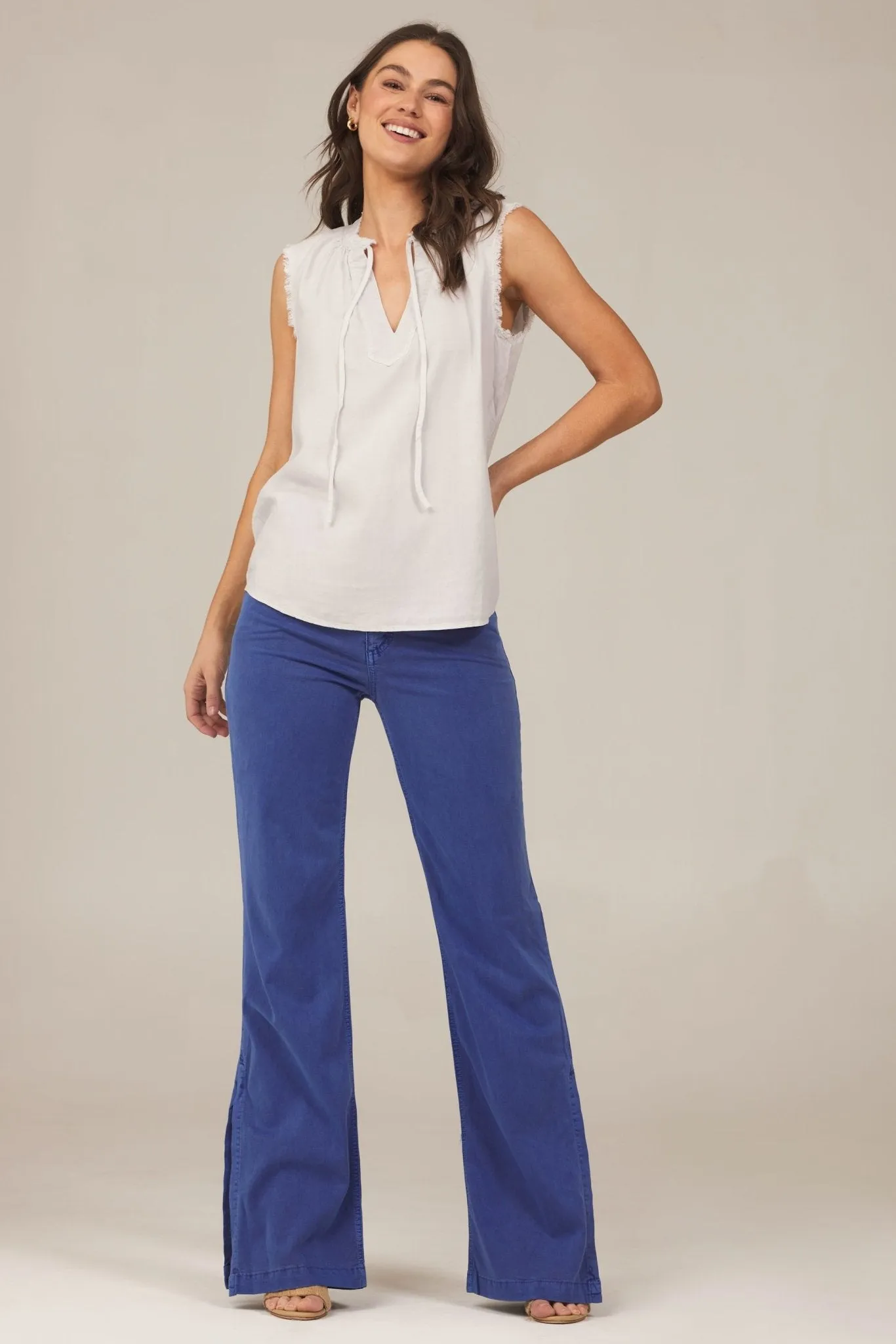 Fray Edge Sleeveless Top - Foggy Sky sold by Bella Dahl product image thumbnail 3