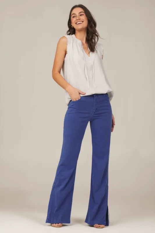 Fray Edge Sleeveless Top - Foggy Sky sold by Bella Dahl