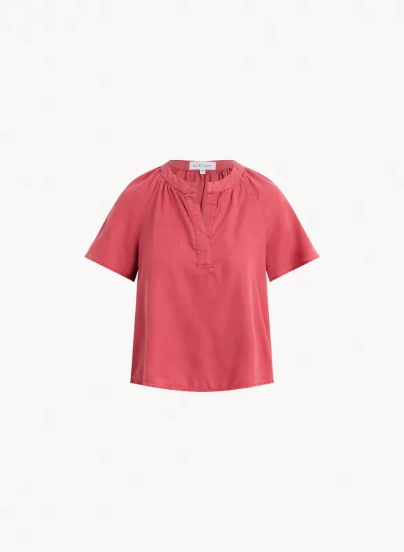 Flowy Short Sleeve Pullover - Riviera Red sold by Bella Dahl