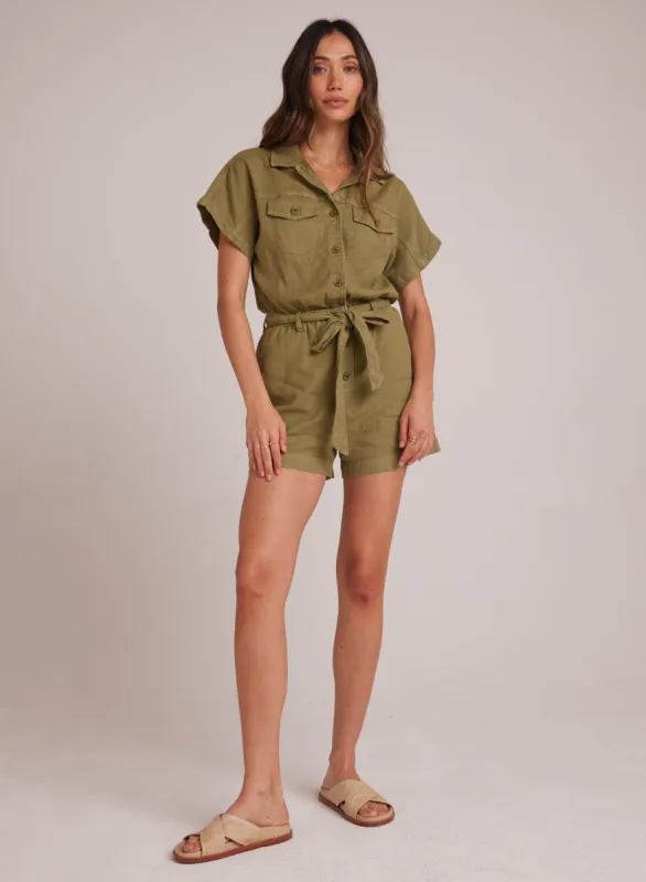 Searose Romper with Belt - Tropical Olive sold by Bella Dahl