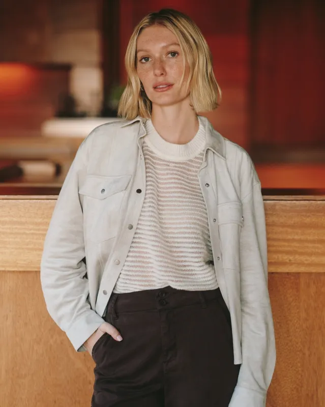 Seamed Pocket Shacket - Panna Cotta sold by Bella Dahl