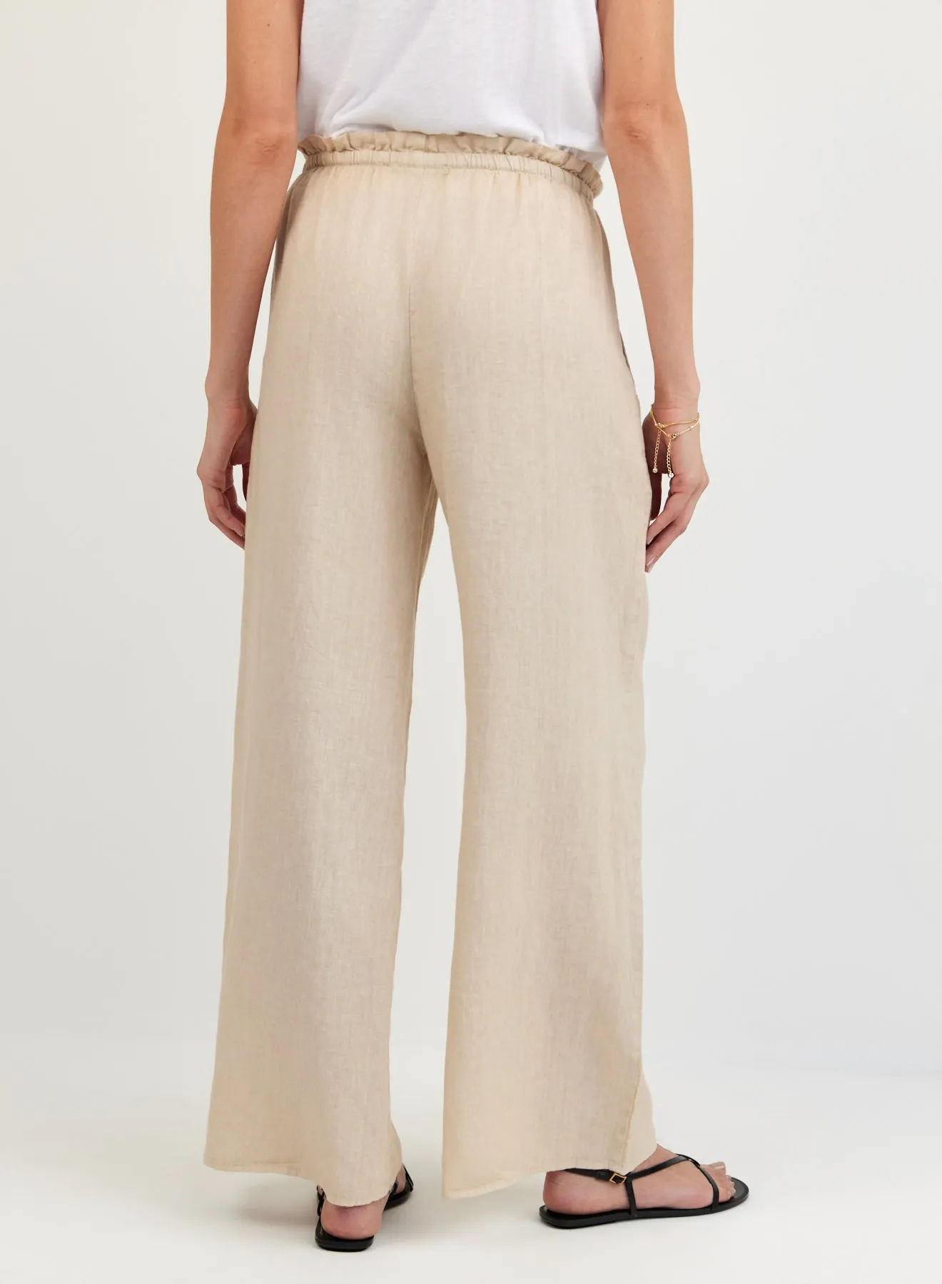Ruffle Waist Wide Leg Pant - Linen Sand sold by Bella Dahl product image thumbnail 4