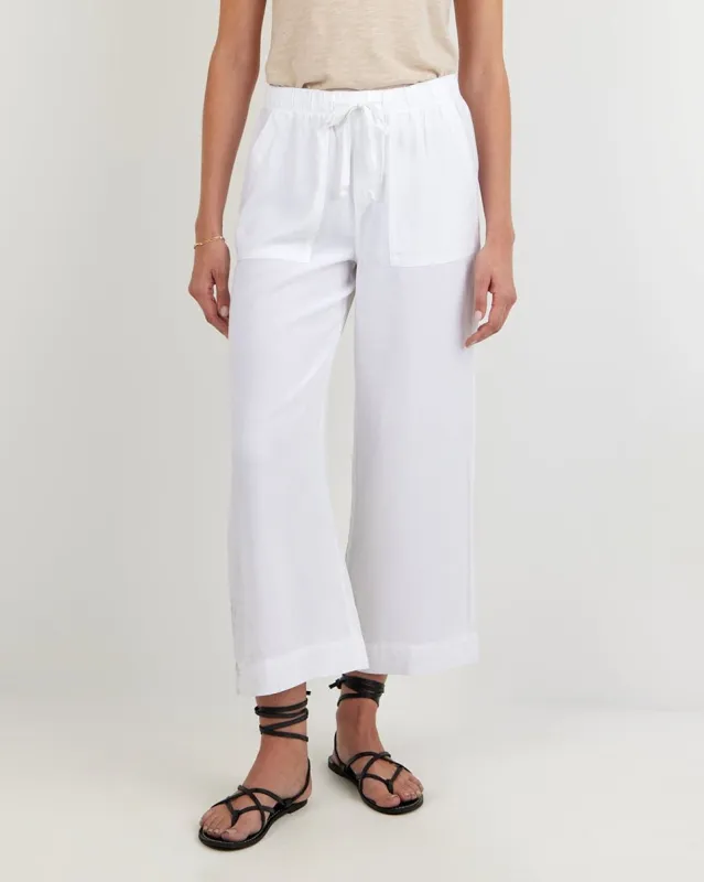 Easy Pocket Wide Leg Crop - White sold by Bella Dahl