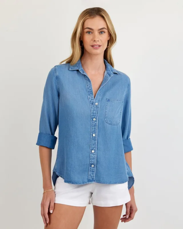 Shirt Tail Button Down - Indigo Harbor Wash sold by Bella Dahl