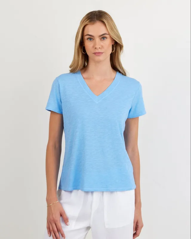 V Neck Tee - Tidal Blue sold by Bella Dahl