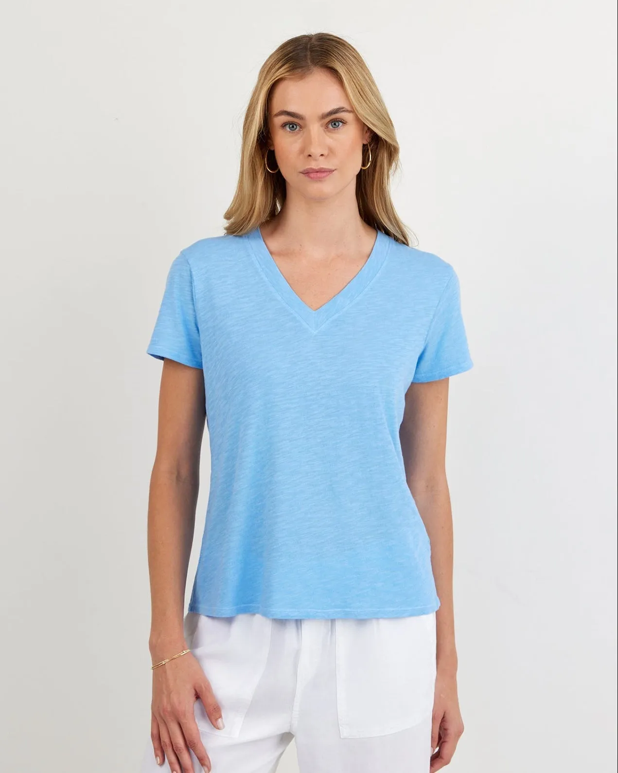 V Neck Tee - Tidal Blue sold by Bella Dahl