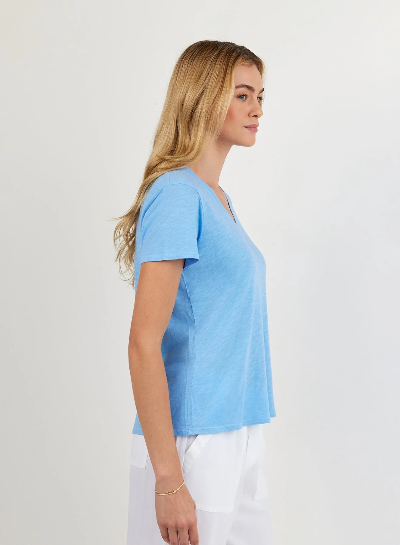 V Neck Tee - Tidal Blue sold by Bella Dahl product image thumbnail 2