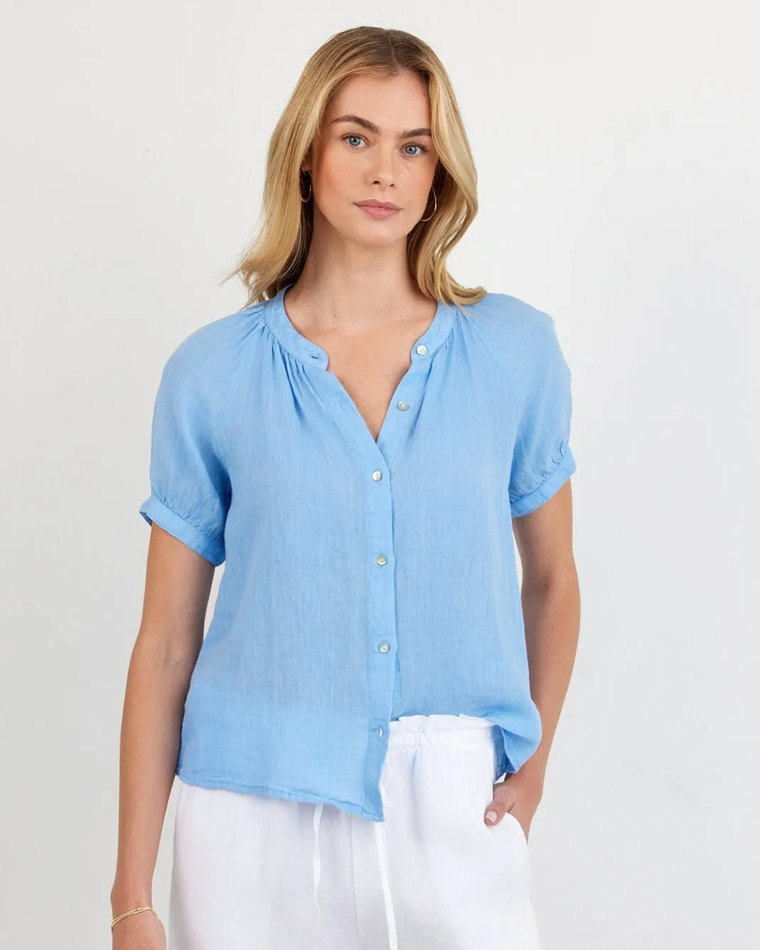 Short Sleeve Raglan Shirt - Tidal Blue sold by Bella Dahl