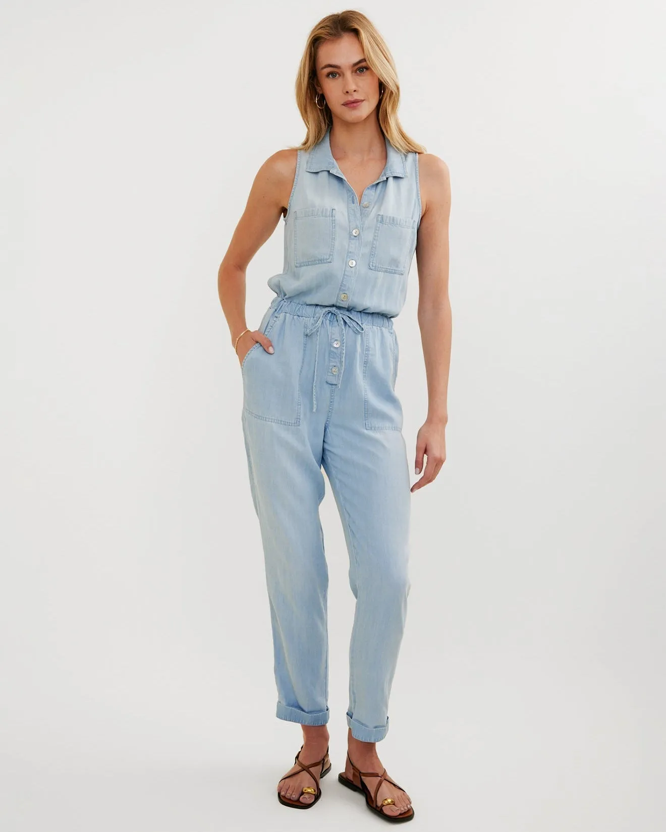 Pocket Jumpsuit - Light Sunspray Wash sold by Bella Dahl