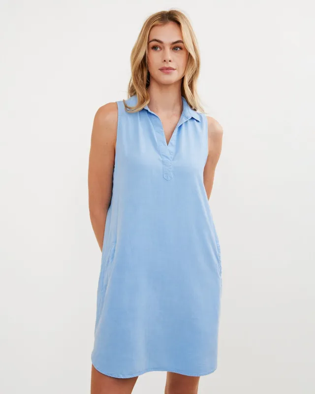 Sleeveless A Line Dress - Tidal Blue sold by Bella Dahl