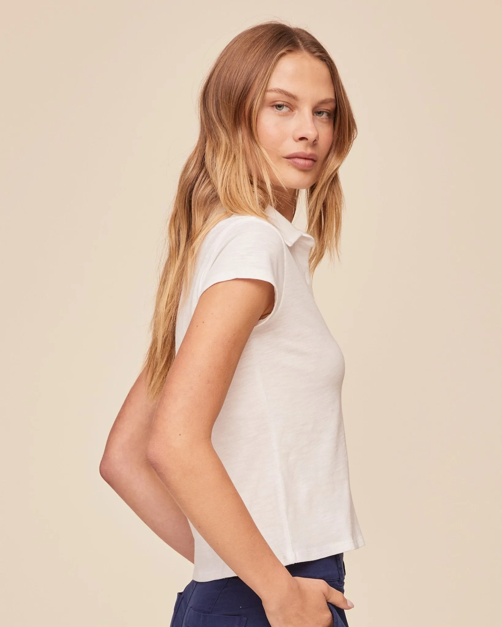 Cap Sleeve Button Down - White sold by Bella Dahl product image thumbnail 3