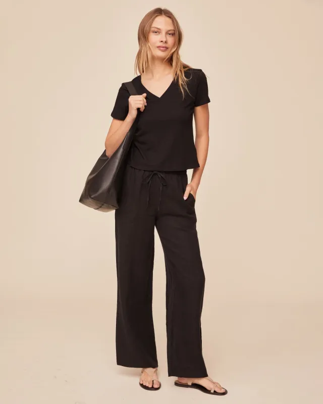 V Neck Tee - Black sold by Bella Dahl