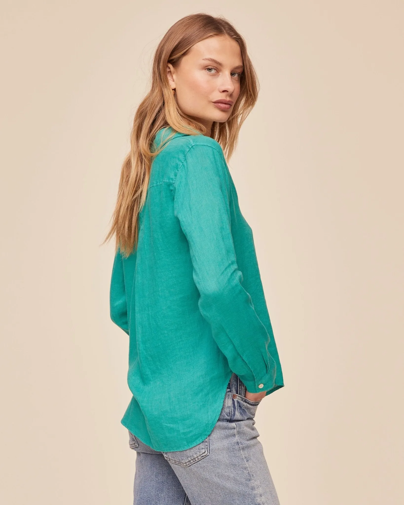 Pocket Button Down - Aqua Green sold by Bella Dahl product image thumbnail 3